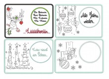 Stickserie ITH - Mug Rugs Weihnachten